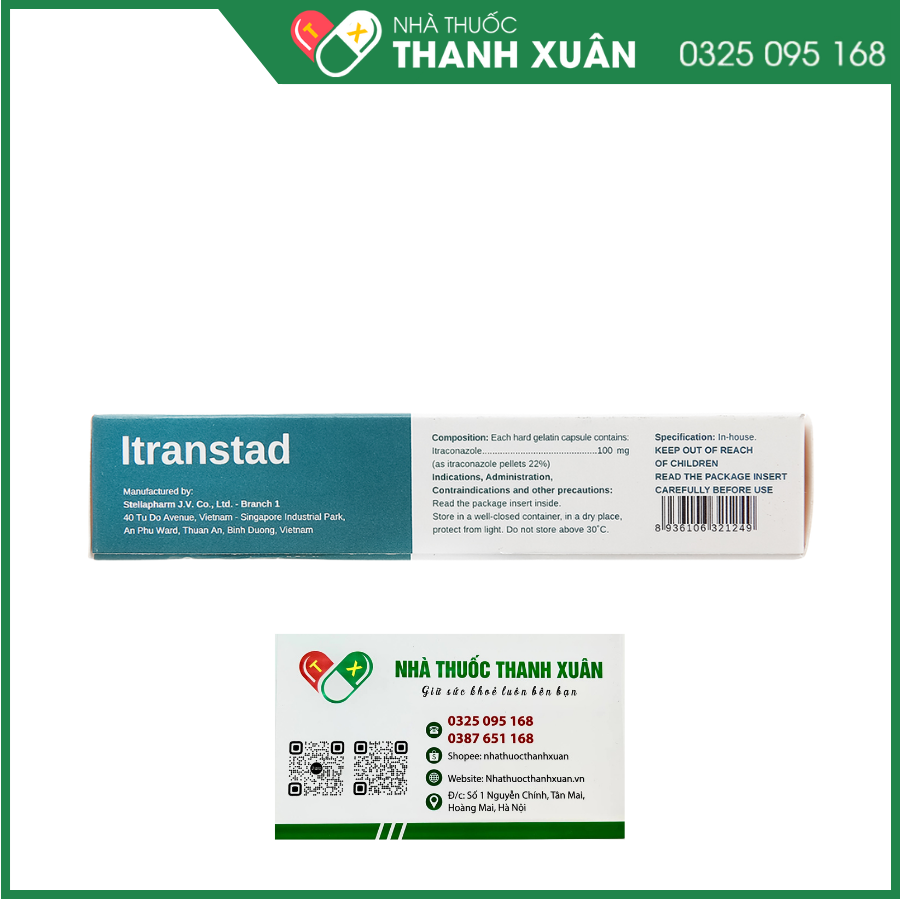 Itranstad 100mg trị nhiễm nấm Candida